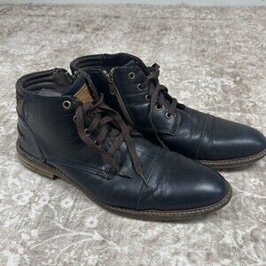 BULL BOXER Holten London Grunge Leather Zip Boots | Mens EU 45 US 12 Moto